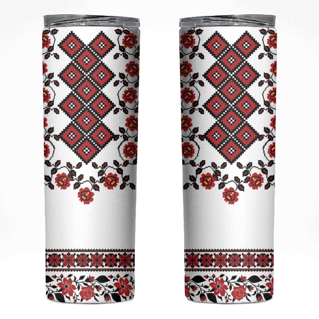 Ukraine Skinny Tumbler Ukrainian Traditional Folk Patterns