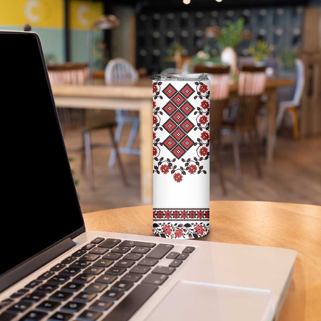 Ukraine Skinny Tumbler Ukrainian Traditional Folk Patterns
