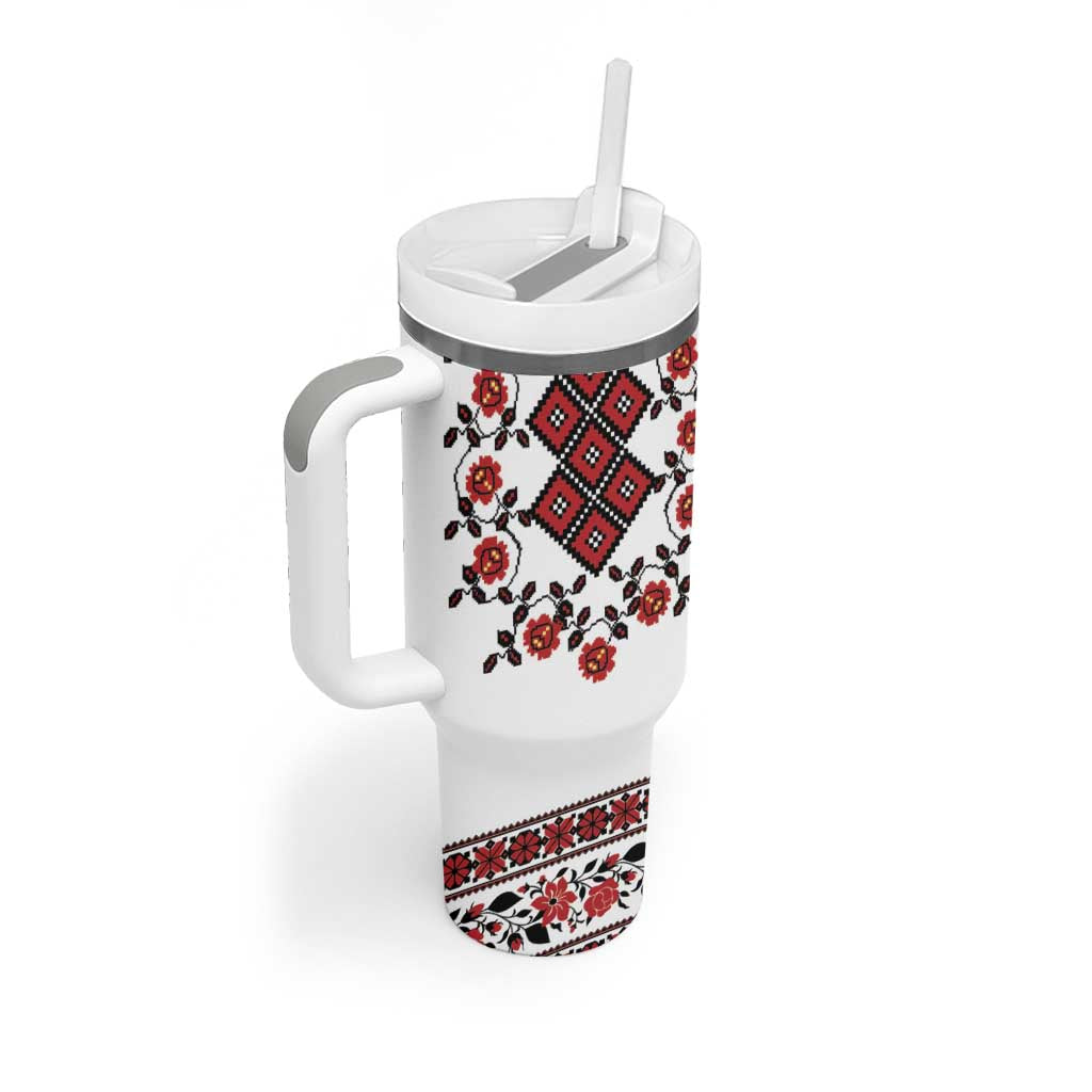 Ukraine Tumbler With Handle Ukrainian Traditional Folk Patterns