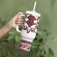 Ukraine Tumbler With Handle Ukrainian Traditional Folk Patterns