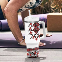 Ukraine Tumbler With Handle Ukrainian Traditional Folk Patterns
