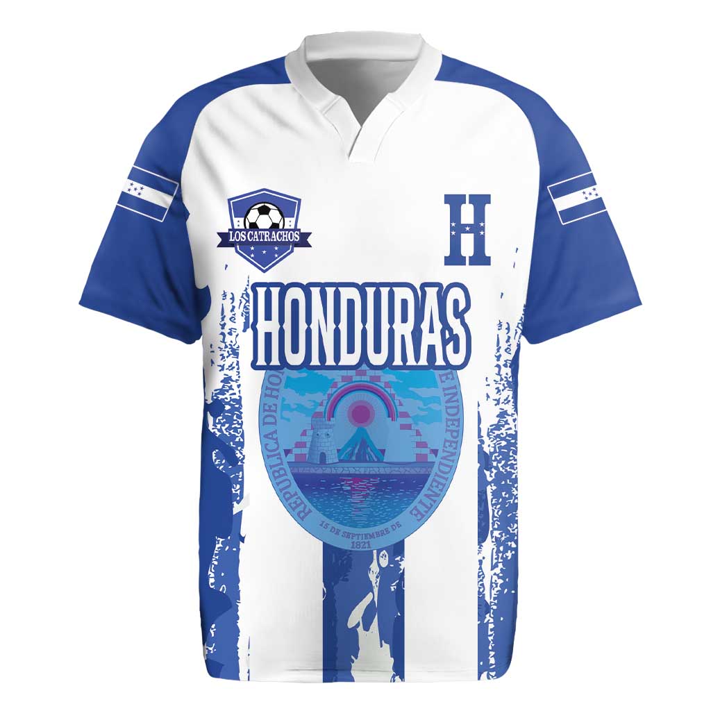 Custom Honduras Football Rugby Jersey Los Catrachos Grunge Style - Shopicos