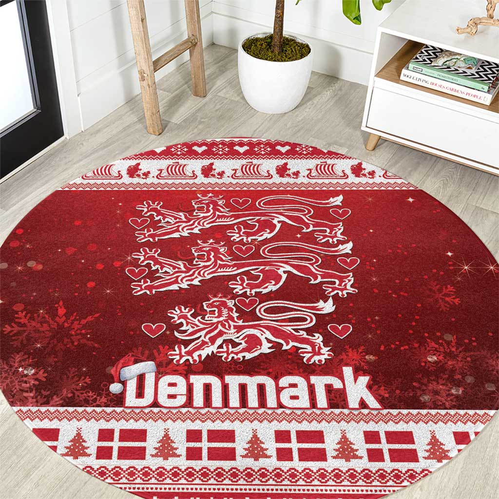 Denmark Christmas Round Carpet Three Danish Lions - Shopicos