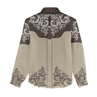 Vintage Western Cowboy Women Casual Shirt Brown Version - Shopicos