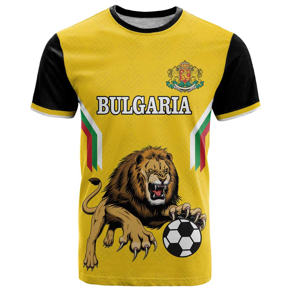 Custom Bulgaria Football T Shirt The Lions Come Champions Yellow Version - Shopicos