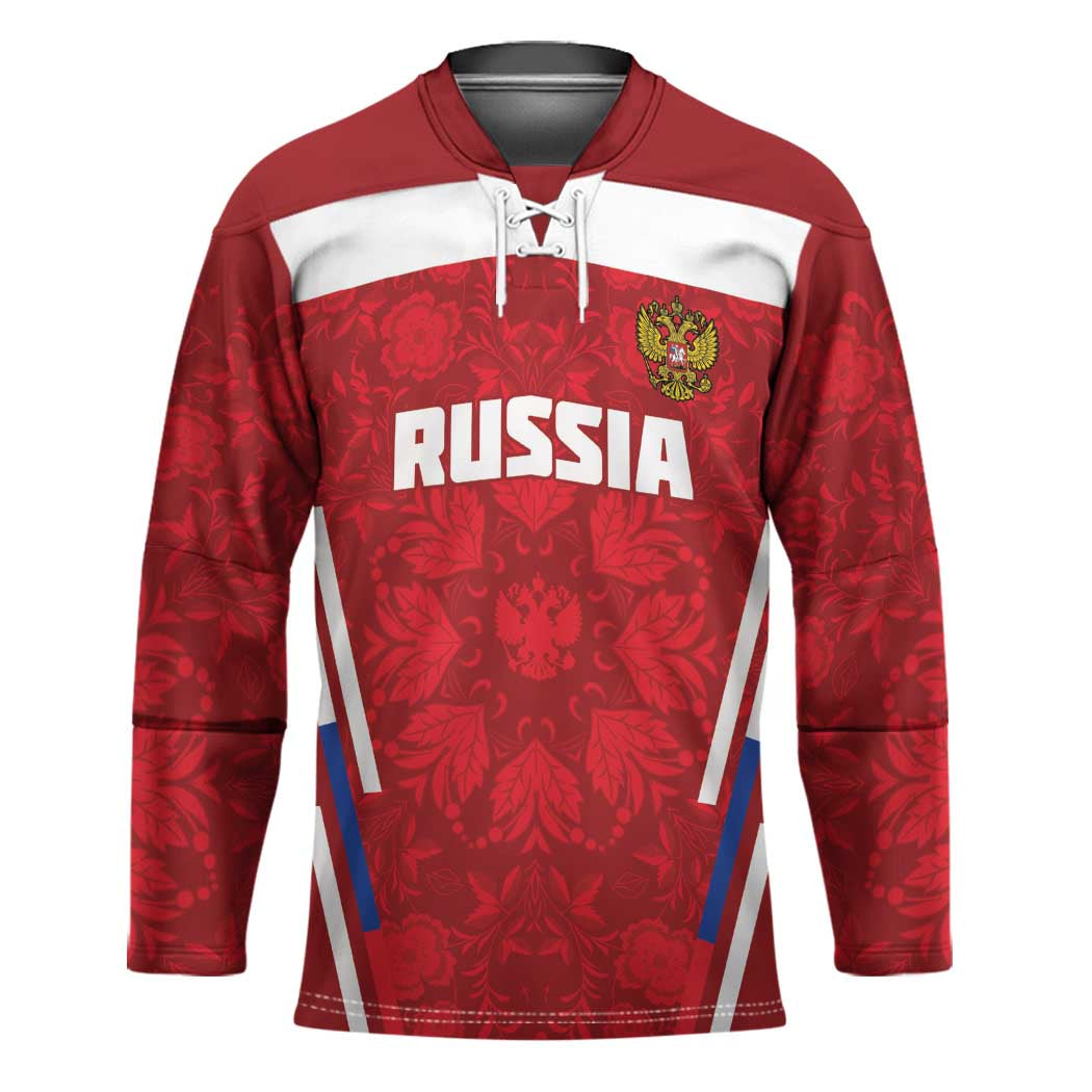 Custom Russia Football Hockey Jersey Red Eagle Spirit - Shopicos