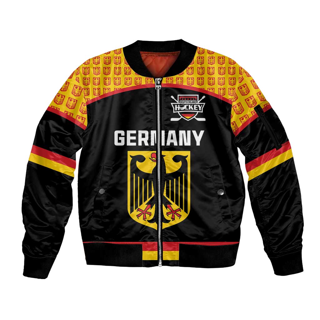 Custom Germany Hockey Sleeve Zip Bomber Jacket Trager der Adler Flag Style