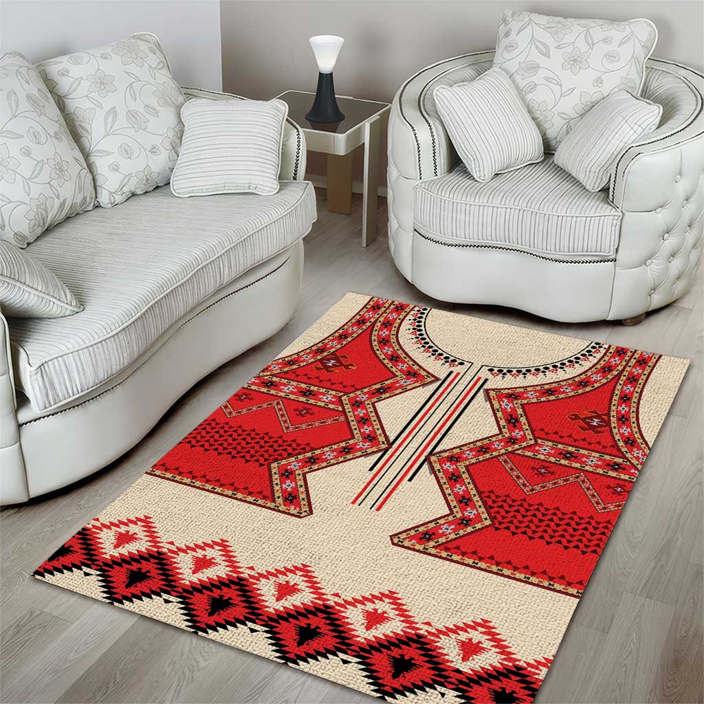 Folk Albanian Patterns Eagle Area Rug - Shopicos
