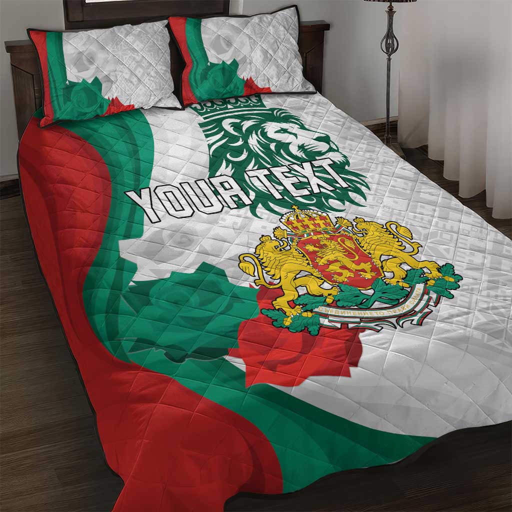 Personalized Bulgaria Independence Day Quilt Bed Set Suedinenieto Pravi Silata Folk Pattern