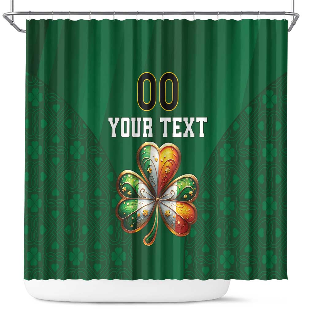 Custom Ireland Rugby Shower Curtain Shamrock With Ireland Flag Colors - Shopicos