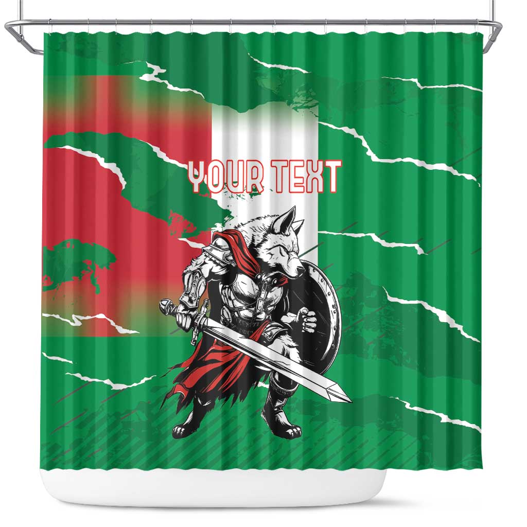 Personalized Italy Shower Curtain Wolf Warrior Grunge Style - Shopicos