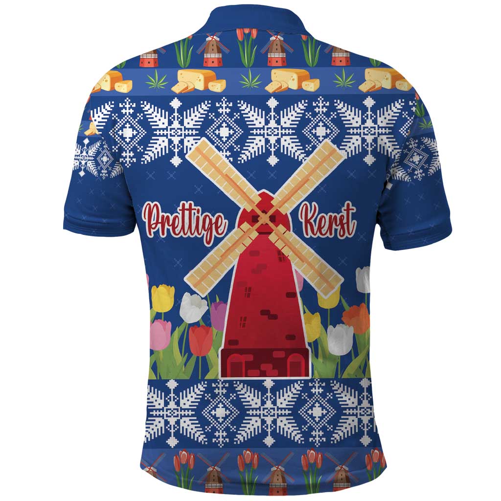 Netherlands Christmas Polo Shirt Windmills With Tulip Flowers - Shopicos