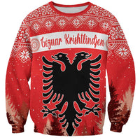 Personalized Albania Christmas Sweatshirt The Double-headed Eagle Christmas Pattern - Shopicos