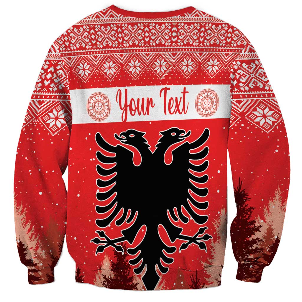 Personalized Albania Christmas Sweatshirt The Double-headed Eagle Christmas Pattern - Shopicos