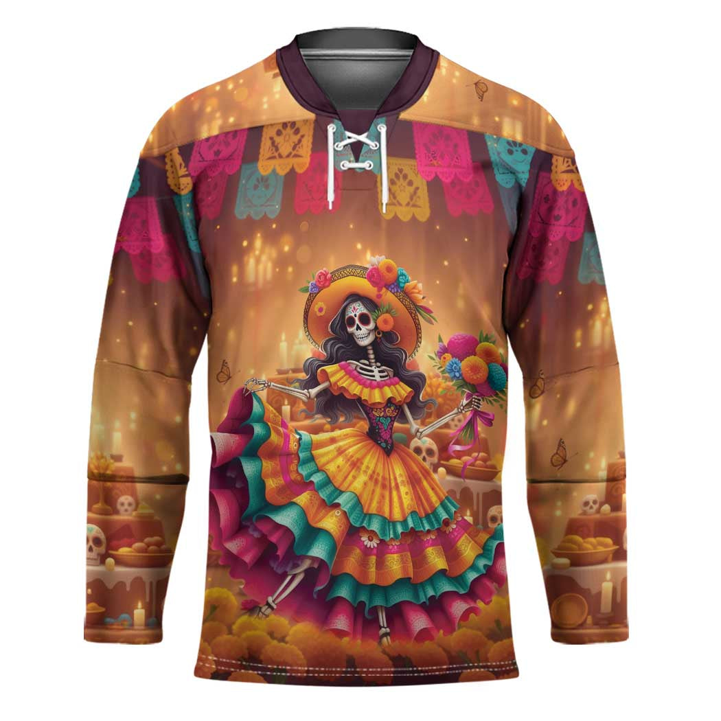 Mexico Day Of The Dead Hockey Jersey Día de los Muertos Catrina - Shopicos