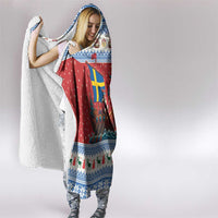 Sweden Viking Santa Christmas Hooded Blanket Funny Reindeer Norse Xmas - Shopicos