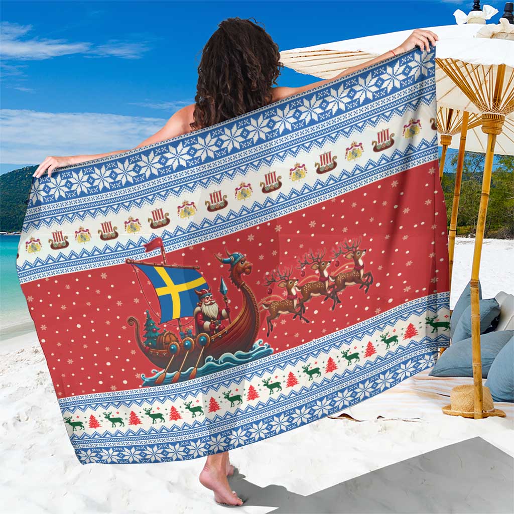 Sweden Viking Santa Christmas Sarong Funny Reindeer Norse Xmas - Shopicos