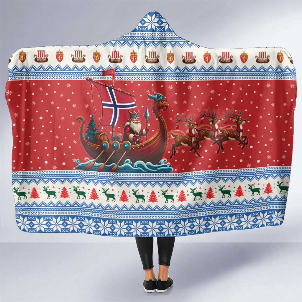 Norway Viking Santa Christmas Hooded Blanket Funny Reindeer Norse Xmas - Shopicos