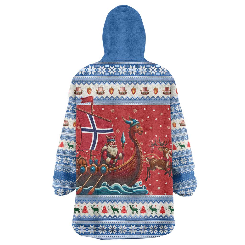 Norway Viking Santa Christmas Wearable Blanket Hoodie Funny Reindeer Norse Xmas - Shopicos