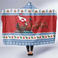 Greenland Viking Santa Christmas Hooded Blanket Funny Reindeer Norse Xmas - Shopicos