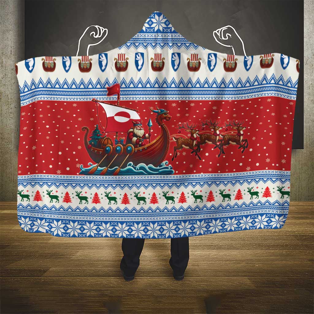 Greenland Viking Santa Christmas Hooded Blanket Funny Reindeer Norse Xmas - Shopicos