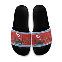 Greenland Viking Santa Christmas Slide Sandals Funny Reindeer Norse Xmas - Shopicos