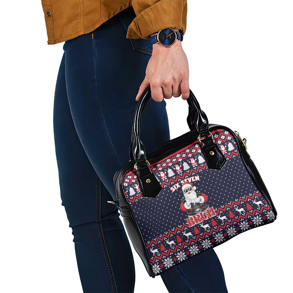 Funny Santa Six Seven Bruh Christmas Shoulder Handbag Meme Gen Alpha Slang - Shopicos