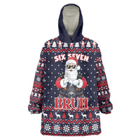 Funny Santa Six Seven Bruh Christmas Wearable Blanket Hoodie Meme Gen Alpha Slang - Shopicos