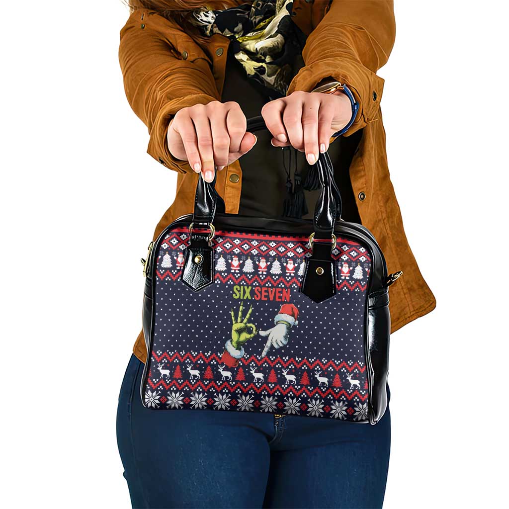 Grinch Hand Six Seven Xmas Shoulder Handbag Meme Gen Alpha Slang - Shopicos