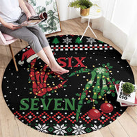 Funny Six Seven Skeleton Hand Round Carpet Meme Gen Alpha Slang - Shopicos