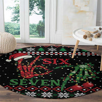 Funny Six Seven Skeleton Hand Round Carpet Meme Gen Alpha Slang - Shopicos