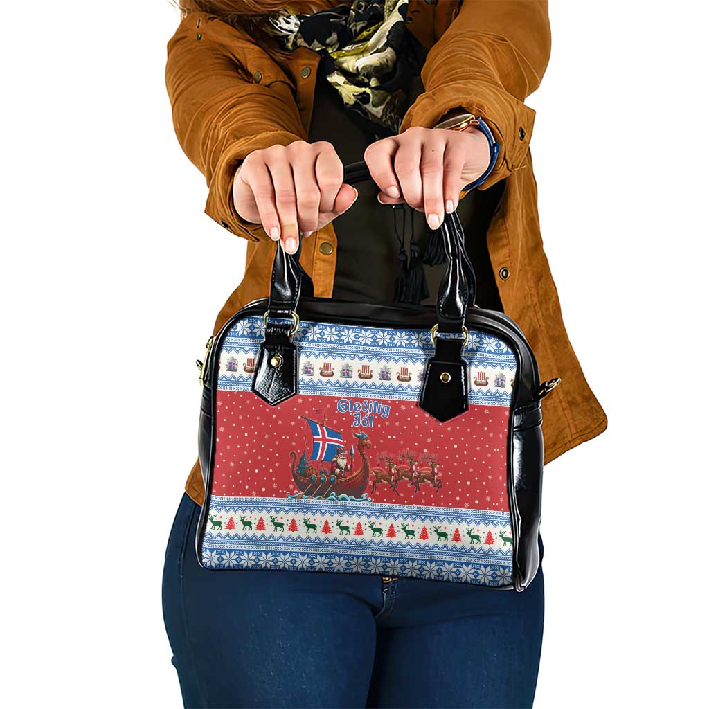 Iceland Viking Santa Christmas Shoulder Handbag Funny Reindeer Norse Xmas - Shopicos