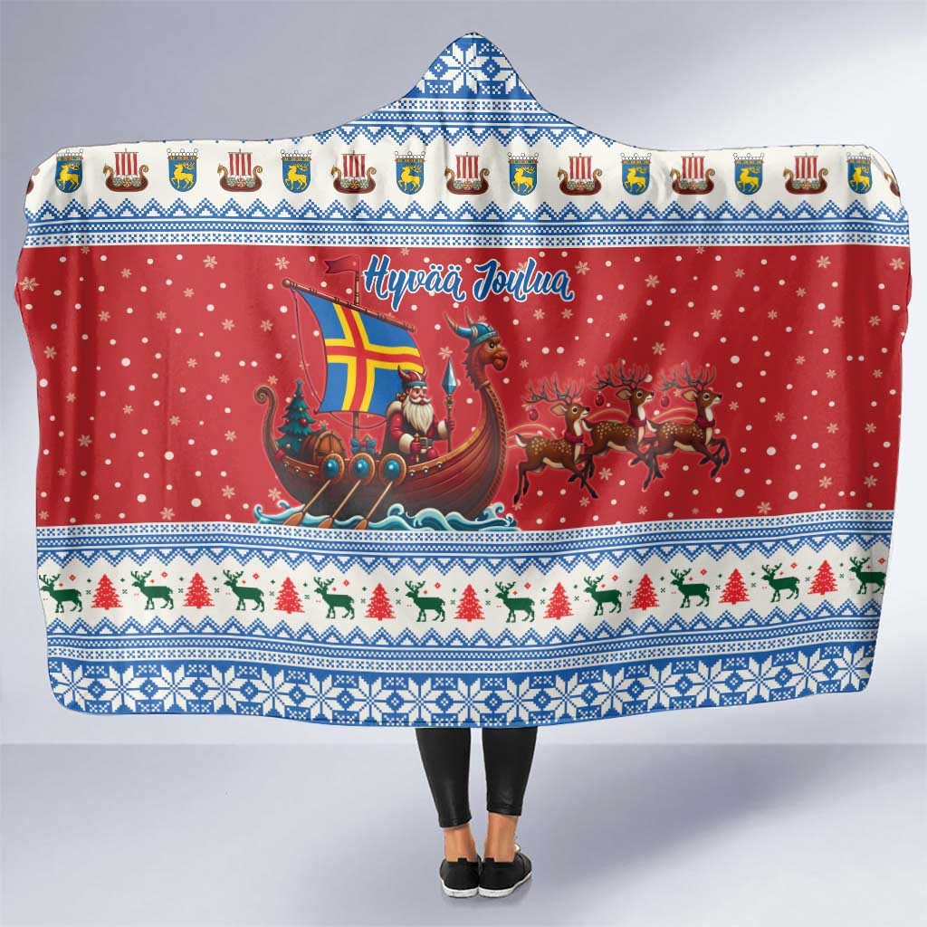 Aland Viking Santa Christmas Hooded Blanket Funny Reindeer Norse Xmas - Shopicos