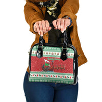 Wales Viking Santa Christmas Shoulder Handbag Funny Reindeer Norse Xmas - Shopicos