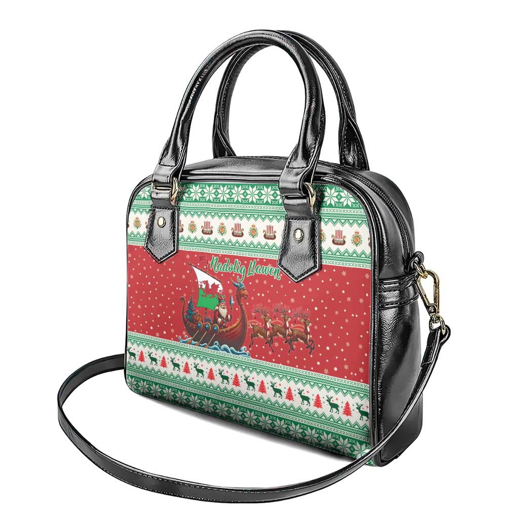 Wales Viking Santa Christmas Shoulder Handbag Funny Reindeer Norse Xmas - Shopicos