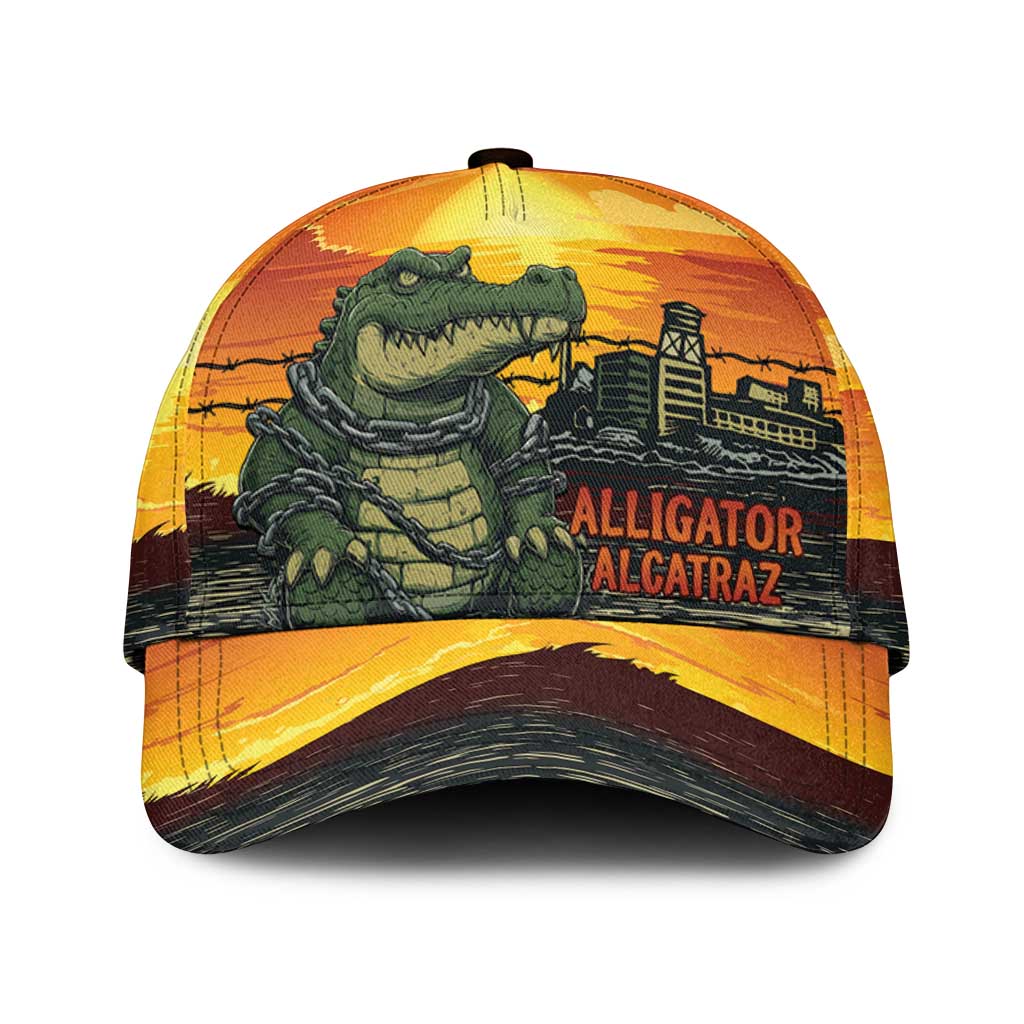 Personalized Alligator Alcatraz Classic Cap Gator Island Prison Retro Sunset - Shopicos