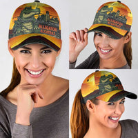 Personalized Alligator Alcatraz Classic Cap Gator Island Prison Retro Sunset - Shopicos