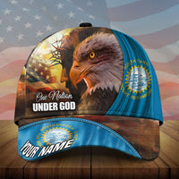 Premium God And Eagle, One Nation Under God 3D Hat Personalized