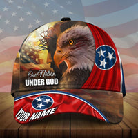 Premium God And Eagle, One Nation Under God 3D Hat Personalized