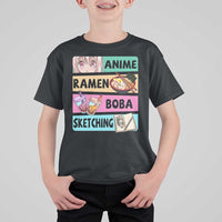 Anime Ramen Boba Sketching T Shirt For Kid Kawaii Otaku Manga Lover Japanese Pop Culture - Shopicos