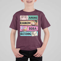 Anime Ramen Boba Sketching T Shirt For Kid Kawaii Otaku Manga Lover Japanese Pop Culture - Shopicos