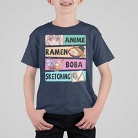 Anime Ramen Boba Sketching T Shirt For Kid Kawaii Otaku Manga Lover Japanese Pop Culture - Shopicos