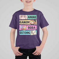 Anime Ramen Boba Sketching T Shirt For Kid Kawaii Otaku Manga Lover Japanese Pop Culture - Shopicos