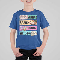 Anime Ramen Boba Sketching T Shirt For Kid Kawaii Otaku Manga Lover Japanese Pop Culture - Shopicos