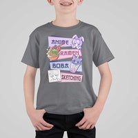 Anime Ramen Boba Sketching T Shirt For Kid Kawaii Girl Bubble Tea Otaku Manga Lover Japanese Pop Culture - Shopicos