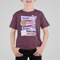 Anime Ramen Boba Sketching T Shirt For Kid Kawaii Girl Bubble Tea Otaku Manga Lover Japanese Pop Culture - Shopicos