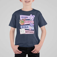 Anime Ramen Boba Sketching T Shirt For Kid Kawaii Girl Bubble Tea Otaku Manga Lover Japanese Pop Culture - Shopicos