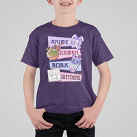 Anime Ramen Boba Sketching T Shirt For Kid Kawaii Girl Bubble Tea Otaku Manga Lover Japanese Pop Culture - Shopicos