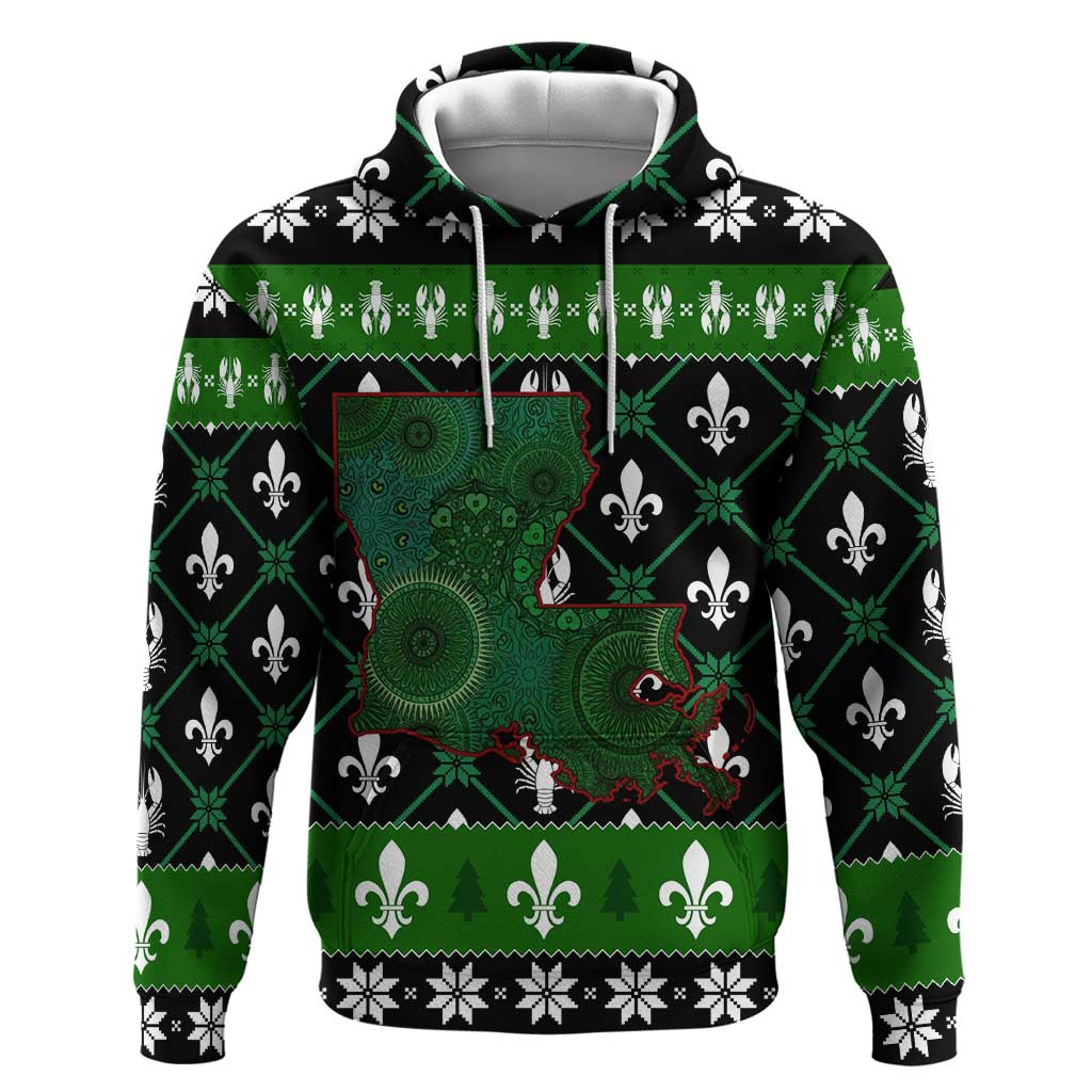 Louisiana USA Symbols Pattern Christmas Hoodie Xmas Holiday Patterns - Shopicos