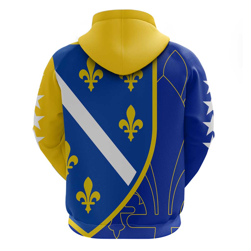 Bosnia and Herzegovina Hoodie Flag and Coat of Arms Hoodie – Unique Combination Design